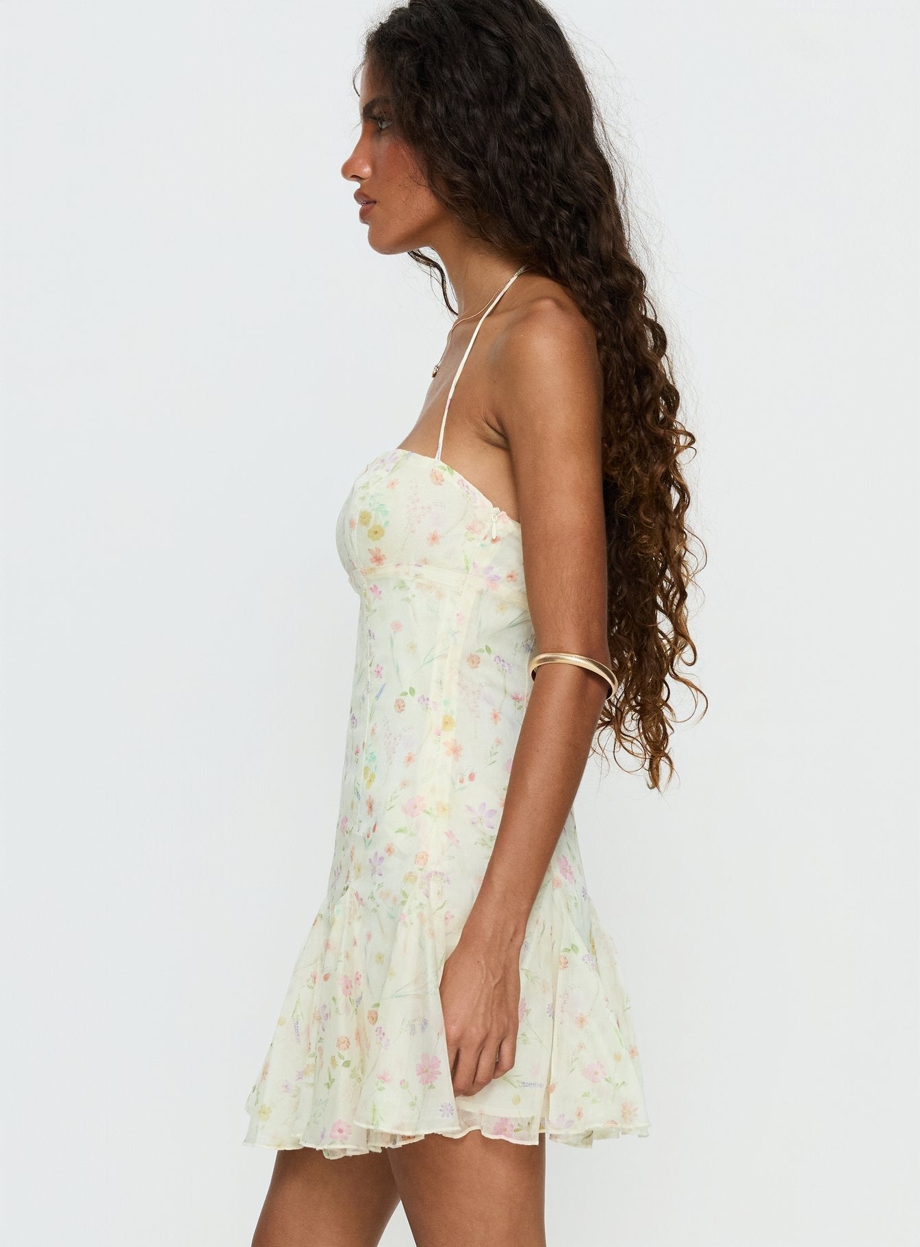 Delamere Mini Dress Yellow Floral