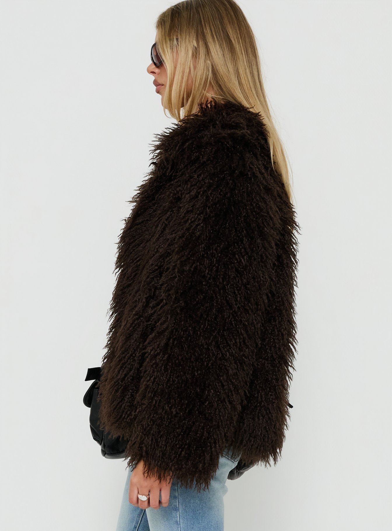 Felicea Faux Fur Jacket Chocolate
