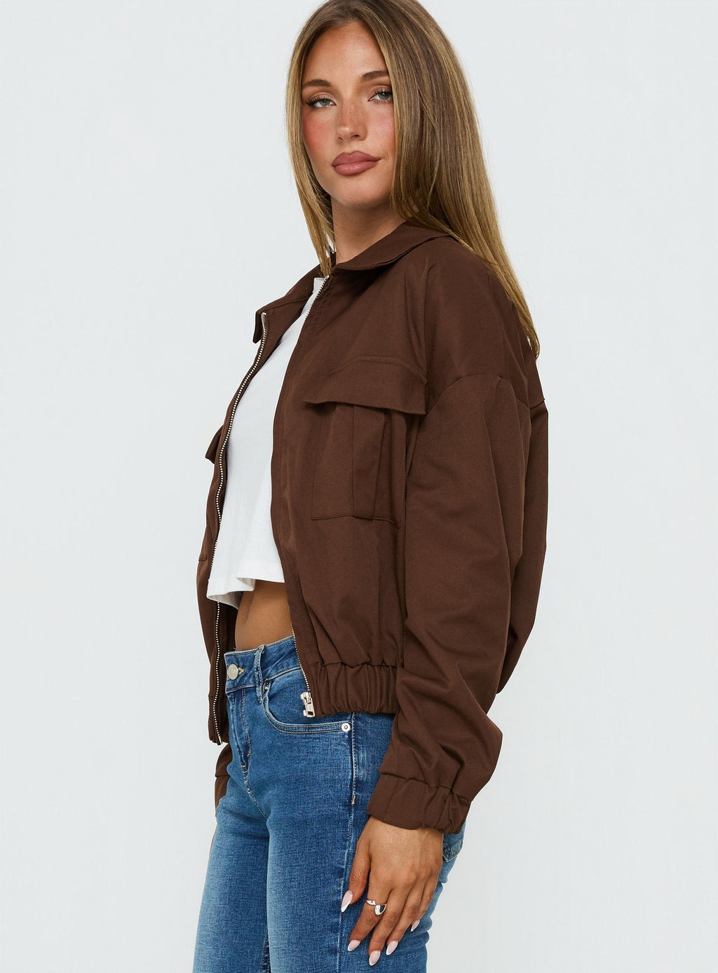 Right Time Bomber Jacket Chocolate