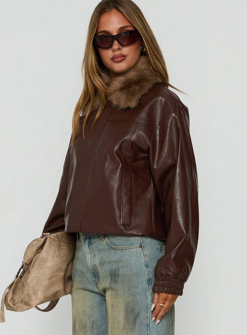 Humankind Faux Fur Jacket Brown