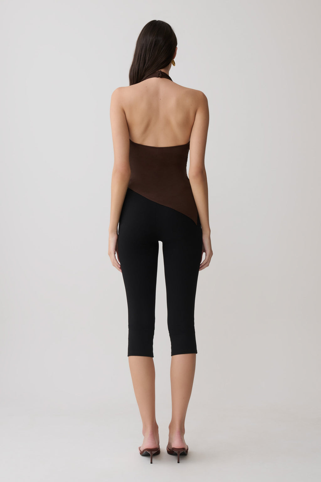 Clea Relaxed Sheer Halter Top - Espresso