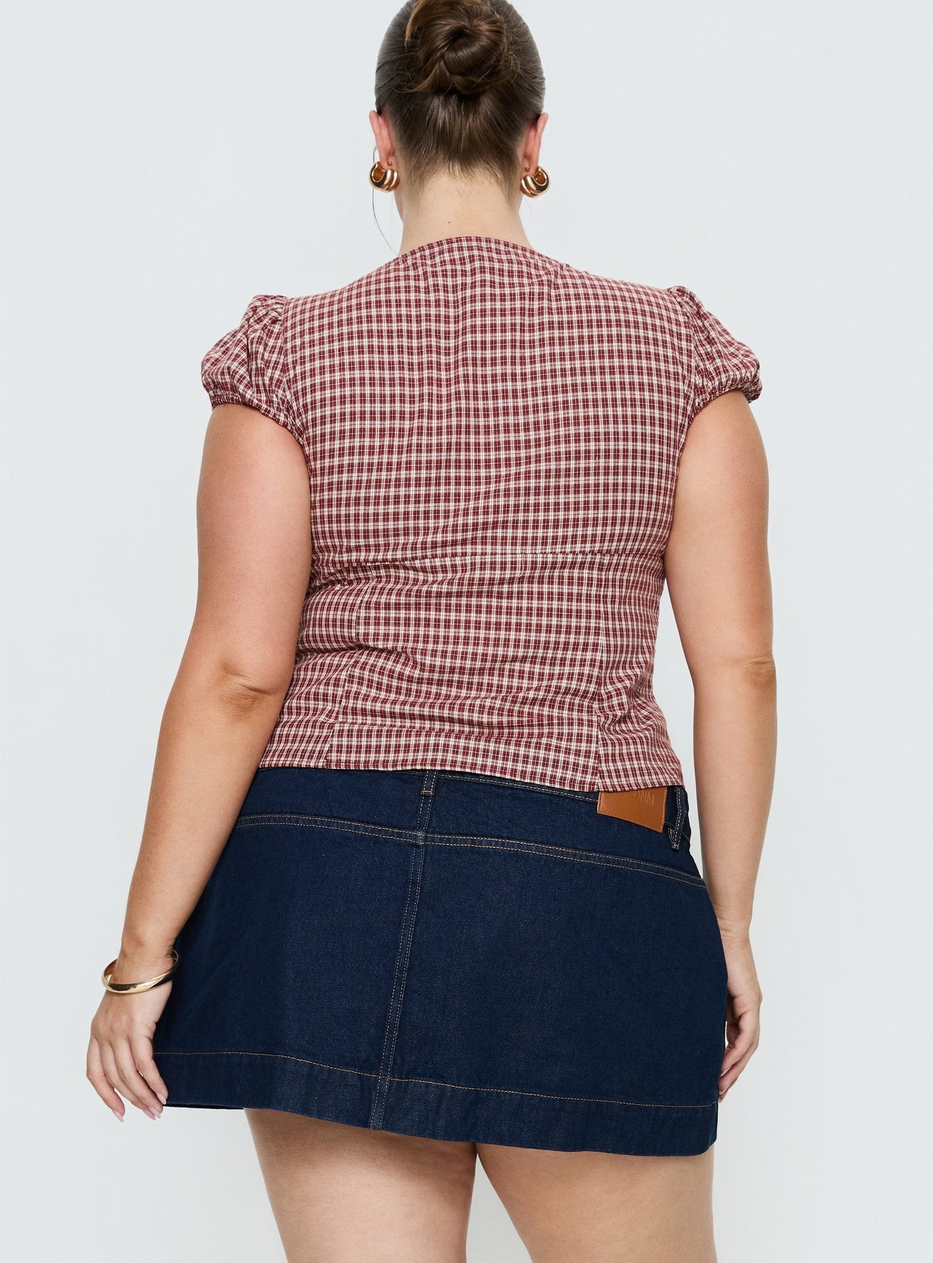Warna Low Rise Denim Mini Skirt Dark Wash Curve