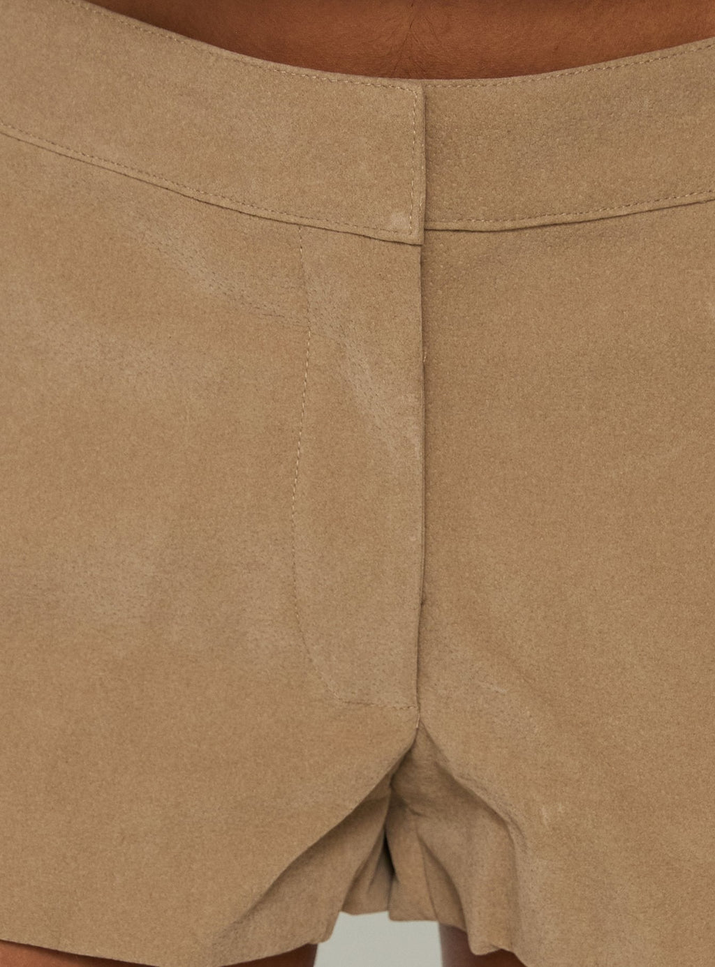 Esmeya Faux Suede Shorts Beige