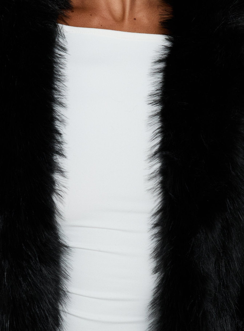 Super Trouper Faux Fur Jacket Black