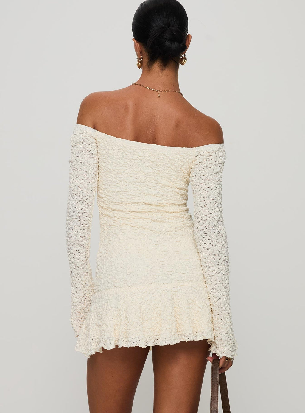 Vancesca Off Shoulder Long Sleeve Mini Dress Petite