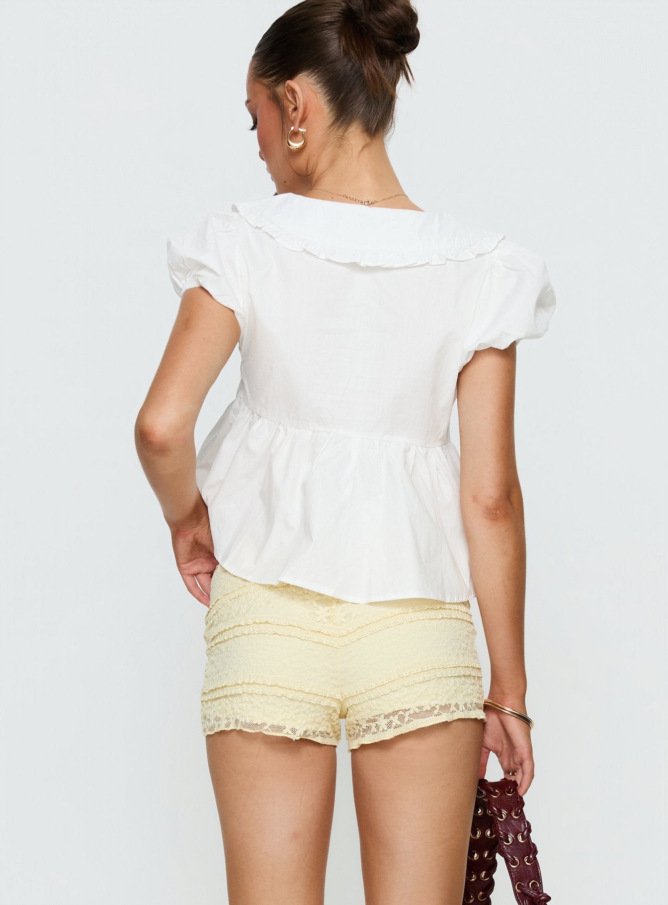 Lunaline Lace Micro Shorts Lemon