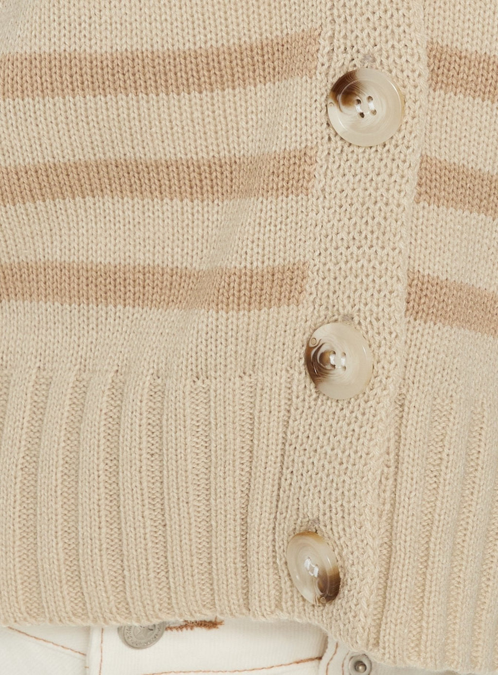 Karlson Striped Cardigan Beige Stripe