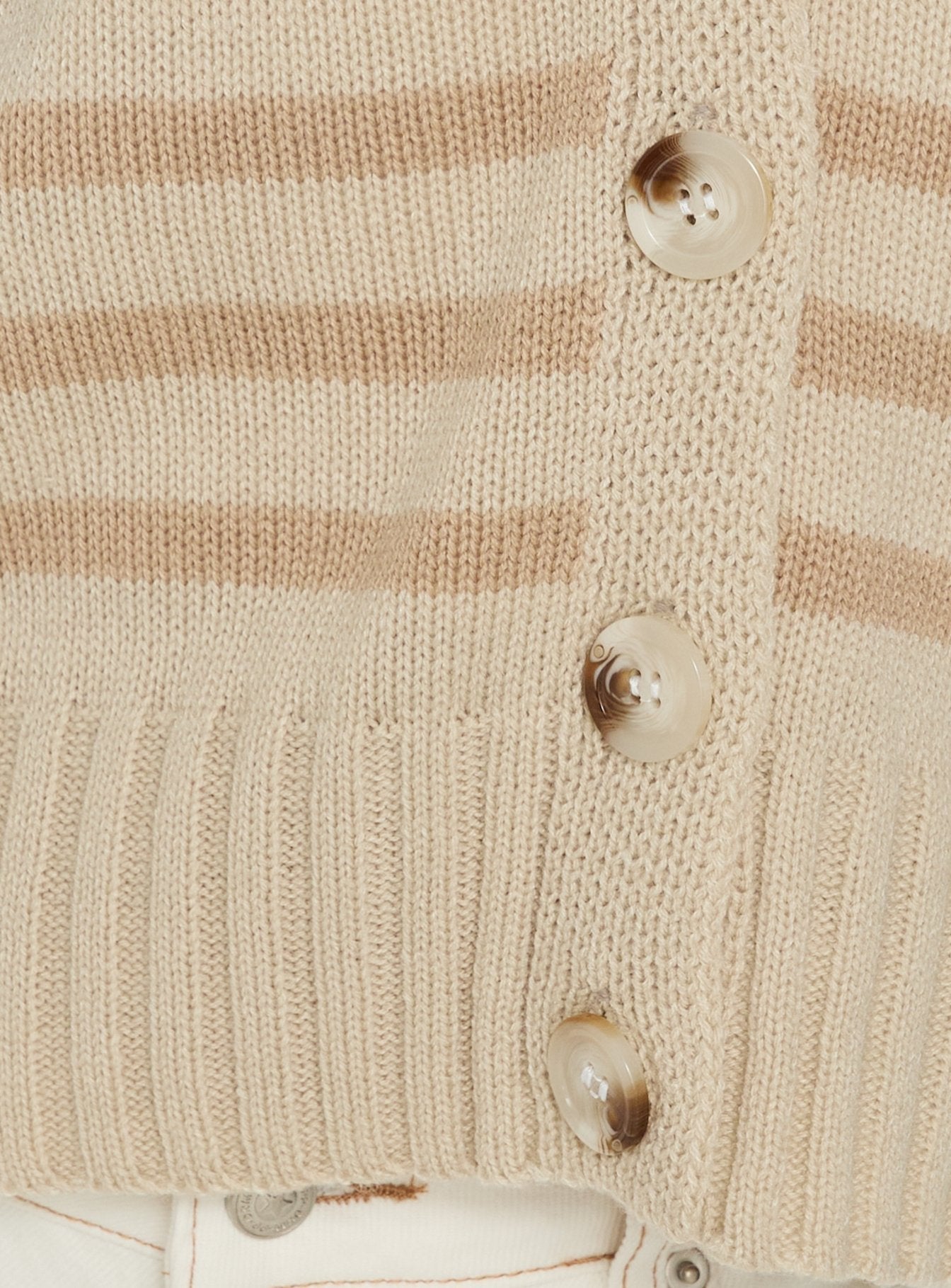 Karlson Striped Cardigan Beige Stripe