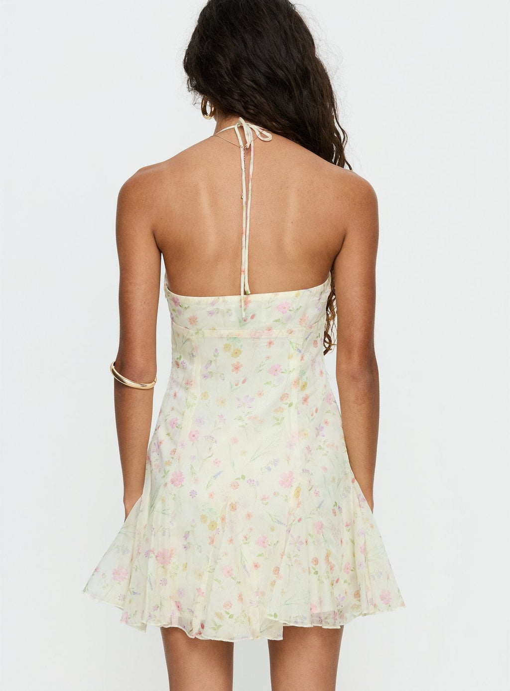 Delamere Mini Dress Yellow Floral