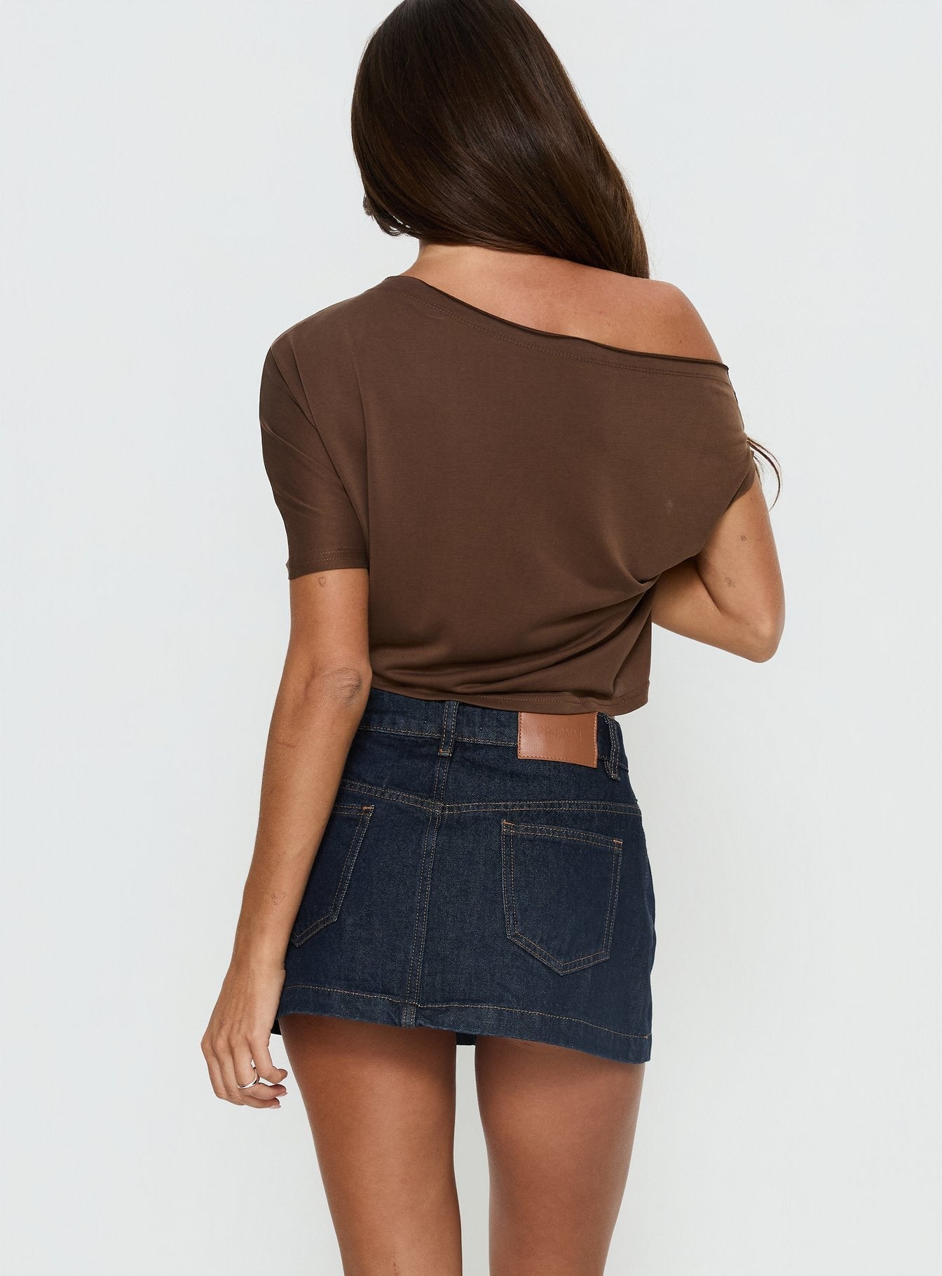 Nicolina Low Rise Denim Mini Skirt Raw Denim