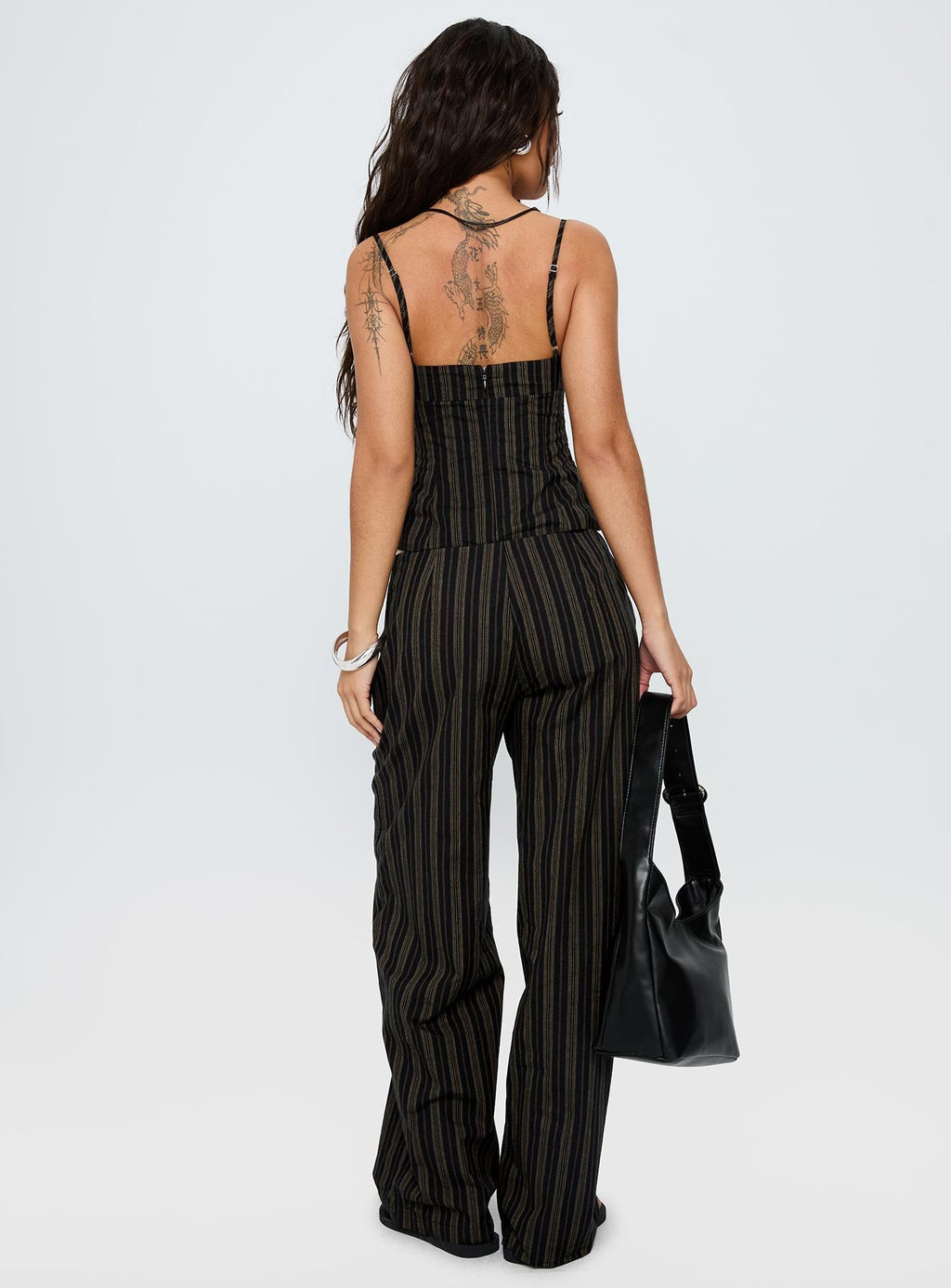Kierstyn Corset Set Black Stripe Petite