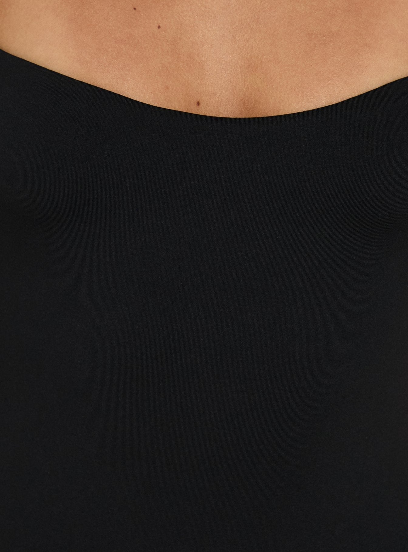 Fabienna Scoop Neck Cap Sleeve Bodysuit Black