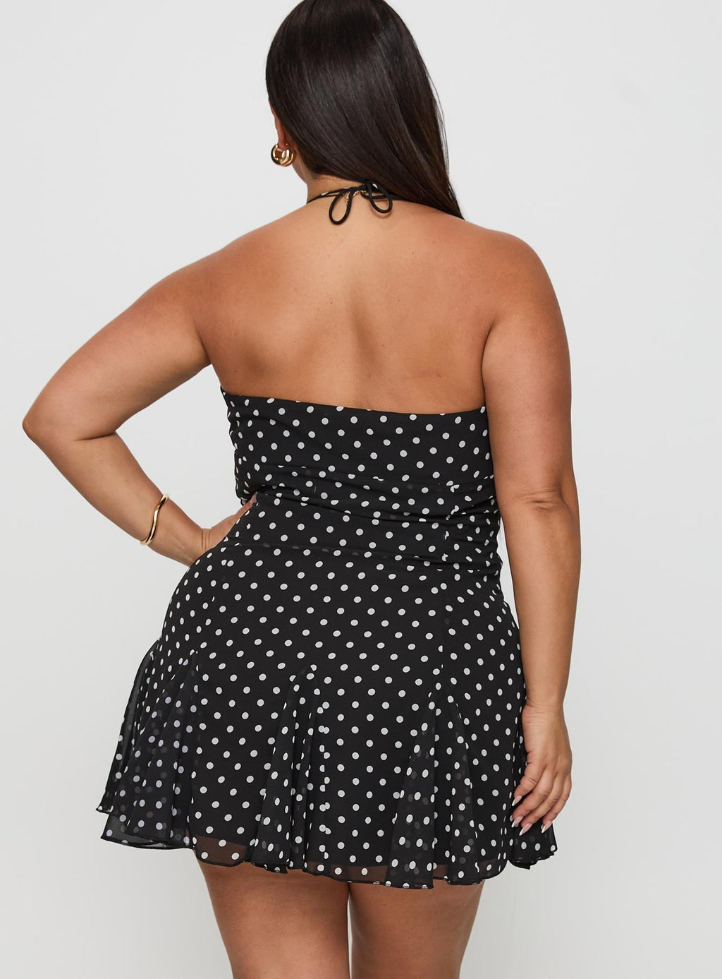 Delamere Mini Dress Black / White Polka Dot Curve