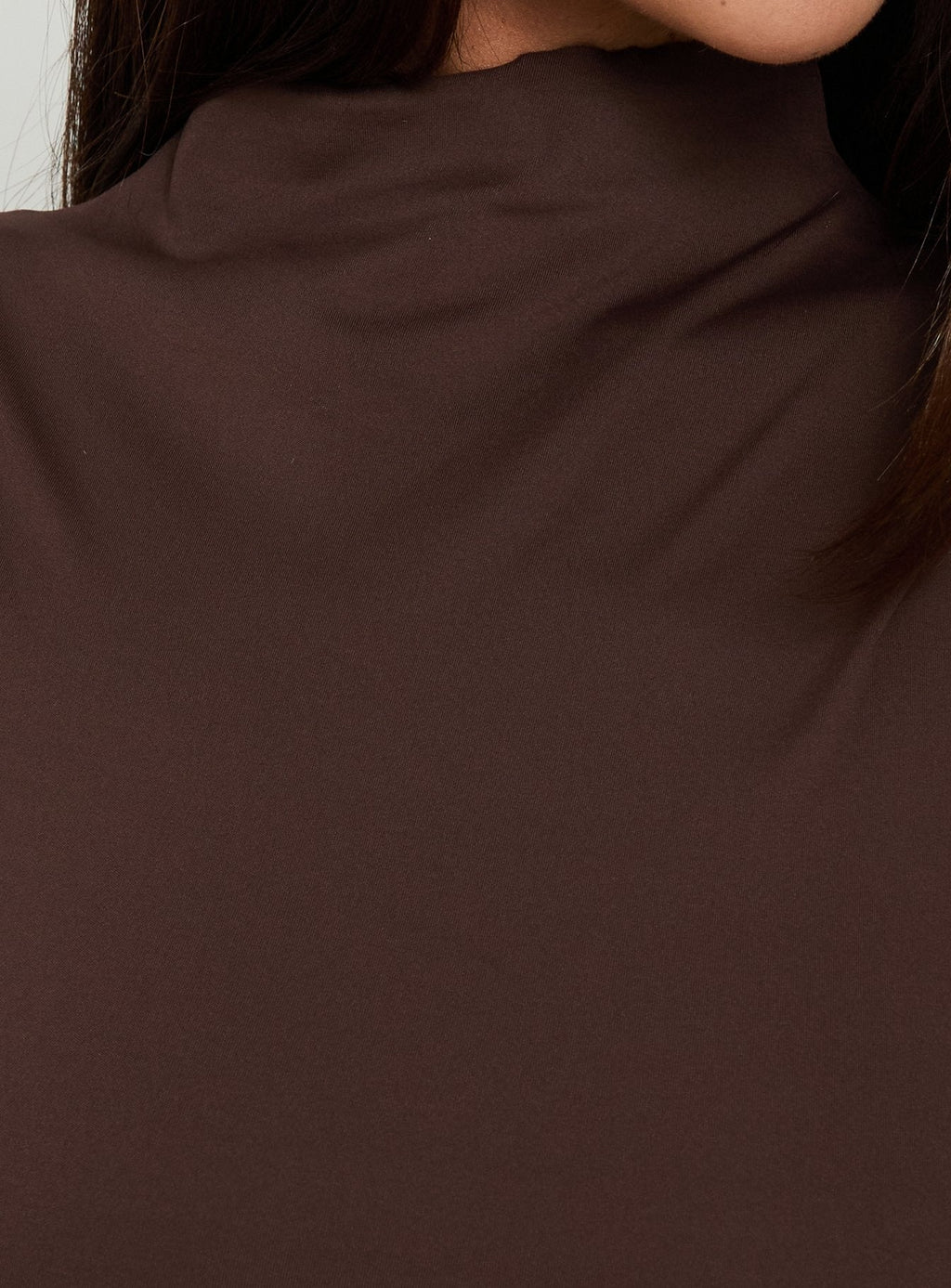 Pirella Mock Neck Long Sleeve Bodysuit Brown