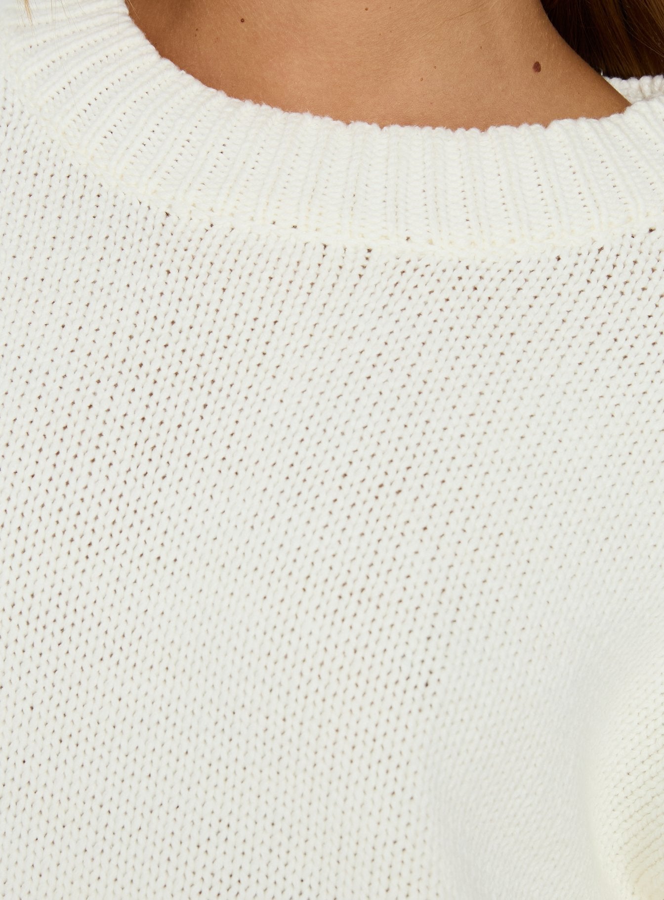 Harmony Balloon Sleeve Knit Sweater White