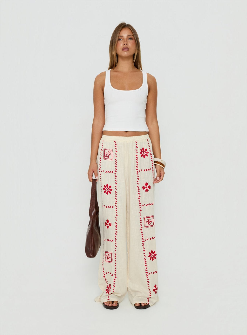 Grazia Pants Cream / Red