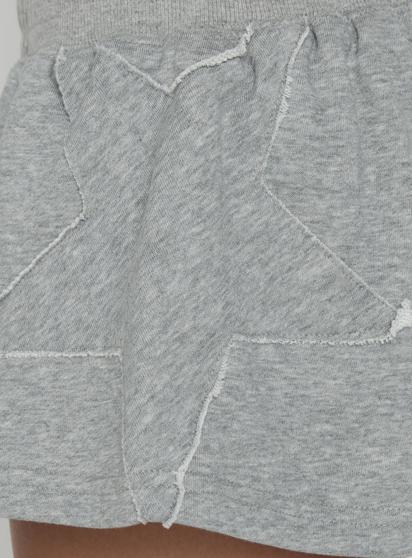 Kohdie Applique Fleece Micro Shorts Grey Marle