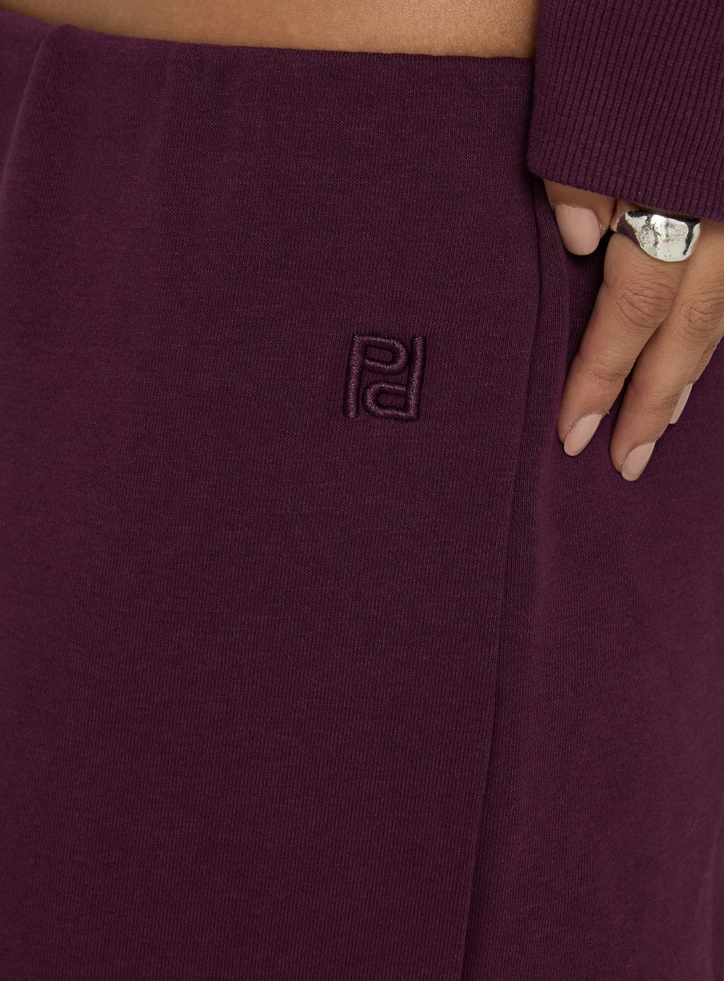Kaeya Fleece Wide Leg Low Rise Pants Plum