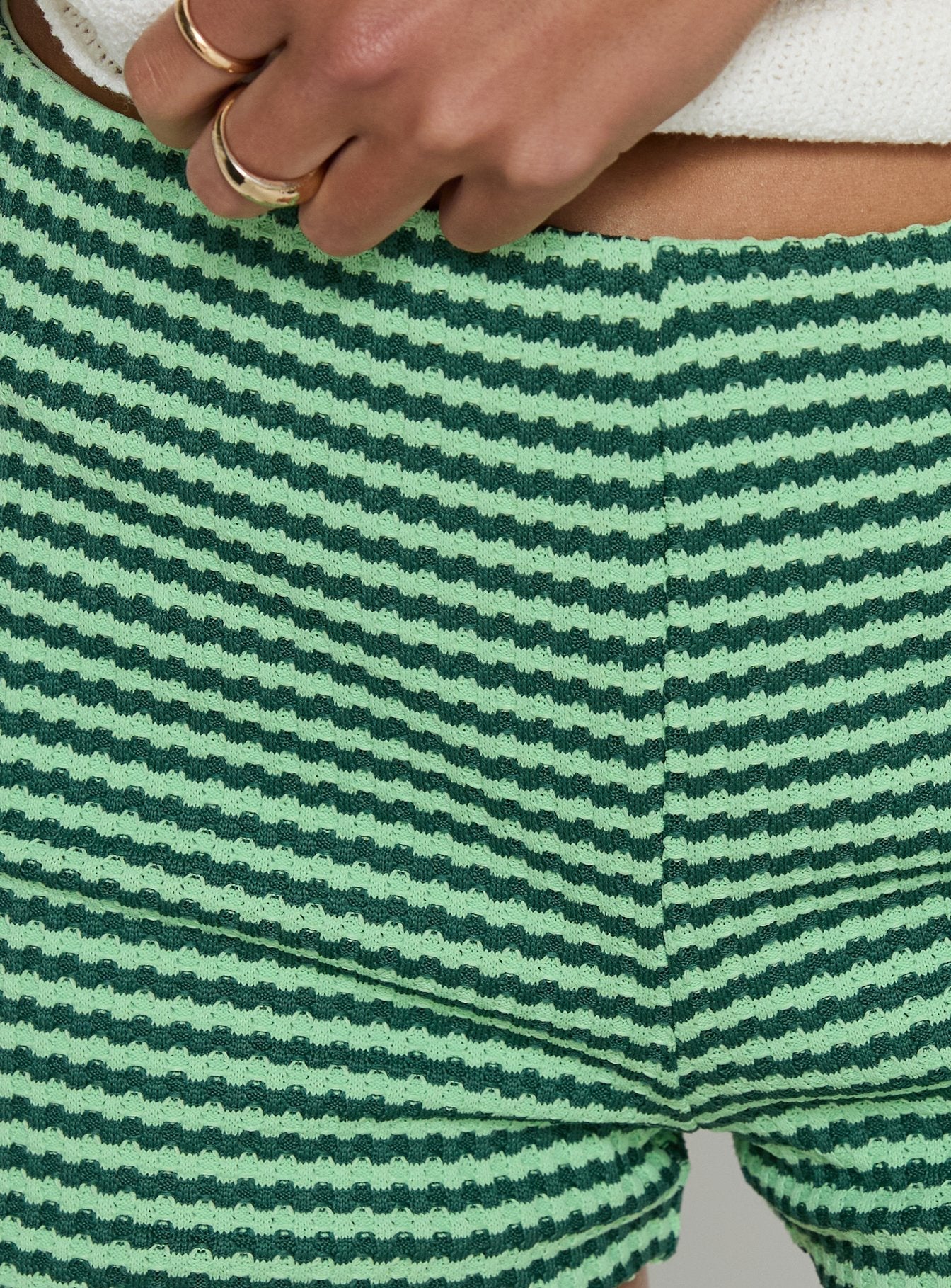 Wylie Micro Shorts Green Multi Stripe