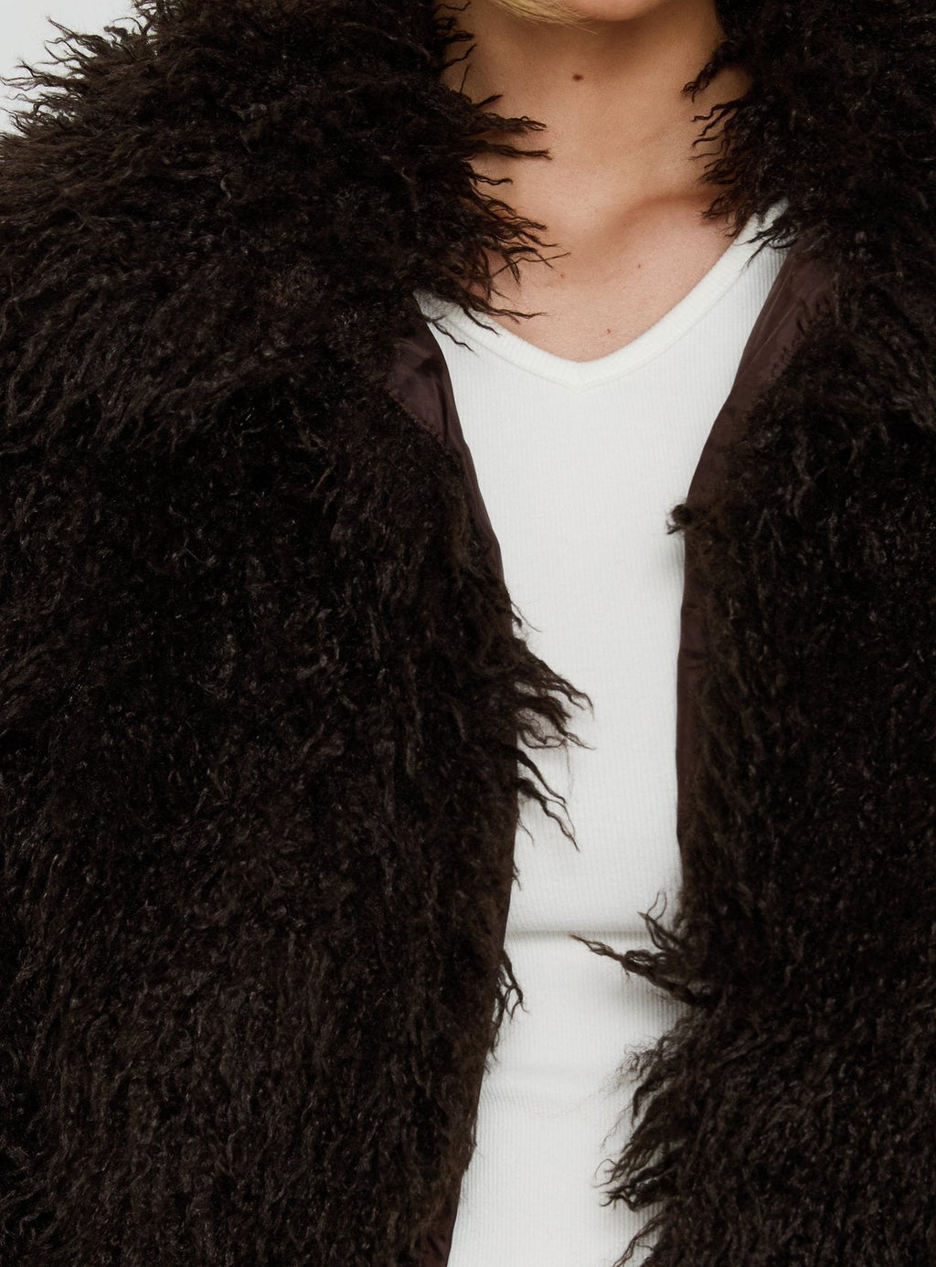 Felicea Faux Fur Jacket Chocolate