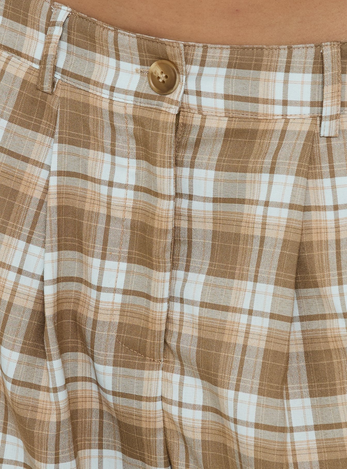 Ashara Mid Length Short Check Brown