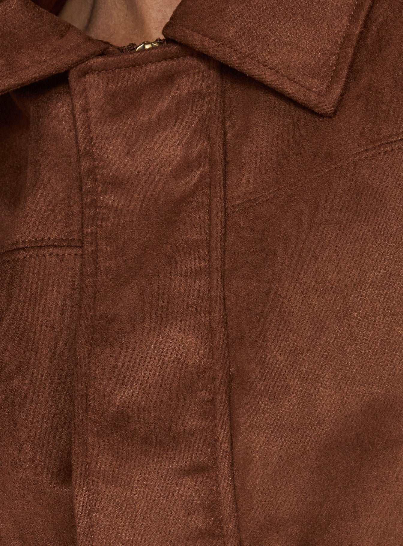 Enlightened Faux Suede Bomber Jacket Caramel