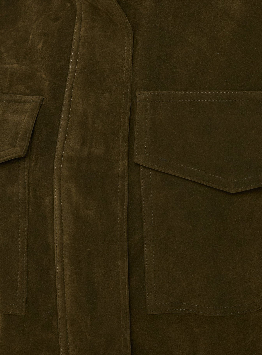 Double Life Funnel Neck Cargo Jacket Olive Green