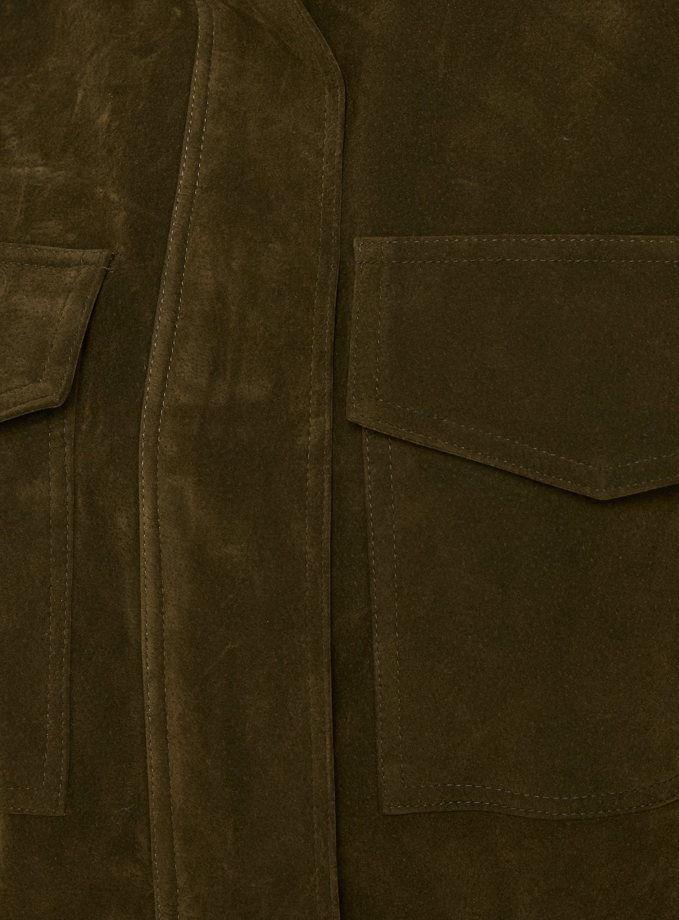 Double Life Funnel Neck Cargo Jacket Olive Green