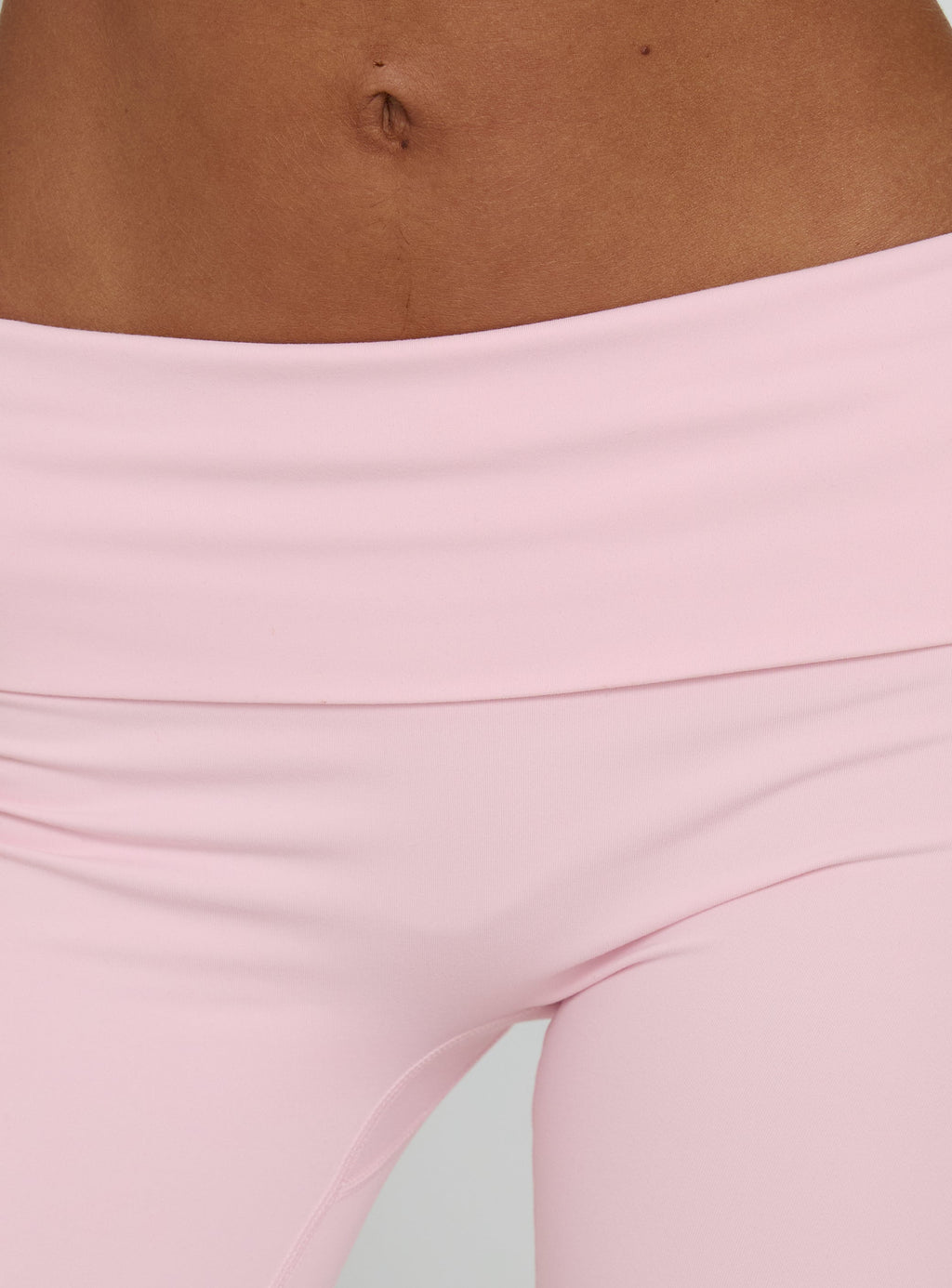 Pace Setter Active Foldover Waist Flared Leggings Pink