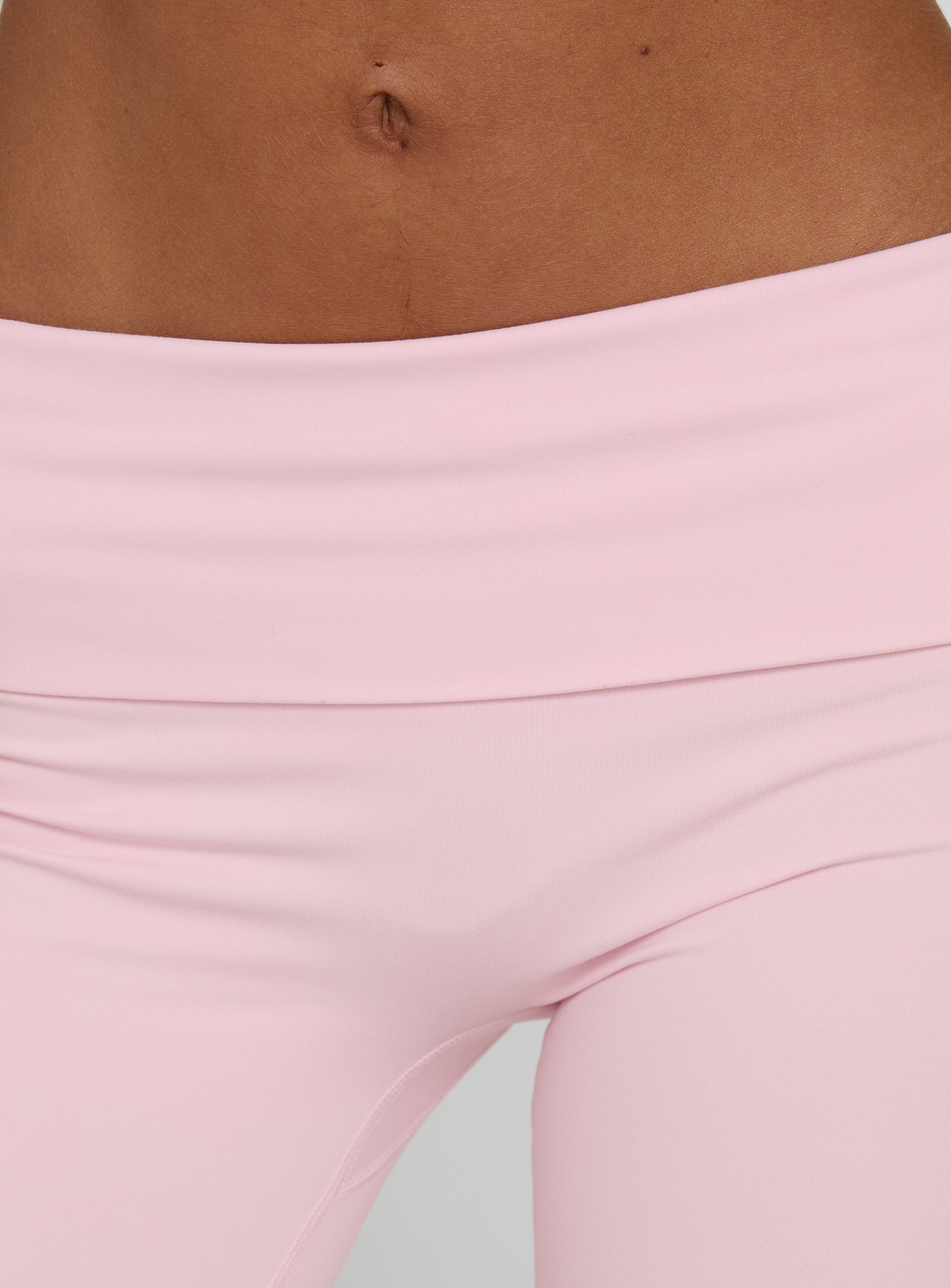 Pace Setter Active Foldover Waist Flared Leggings Pink