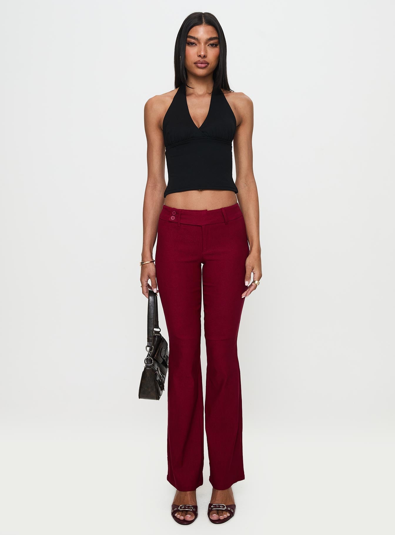Kinkirk Flared Pants Burgundy Petite
