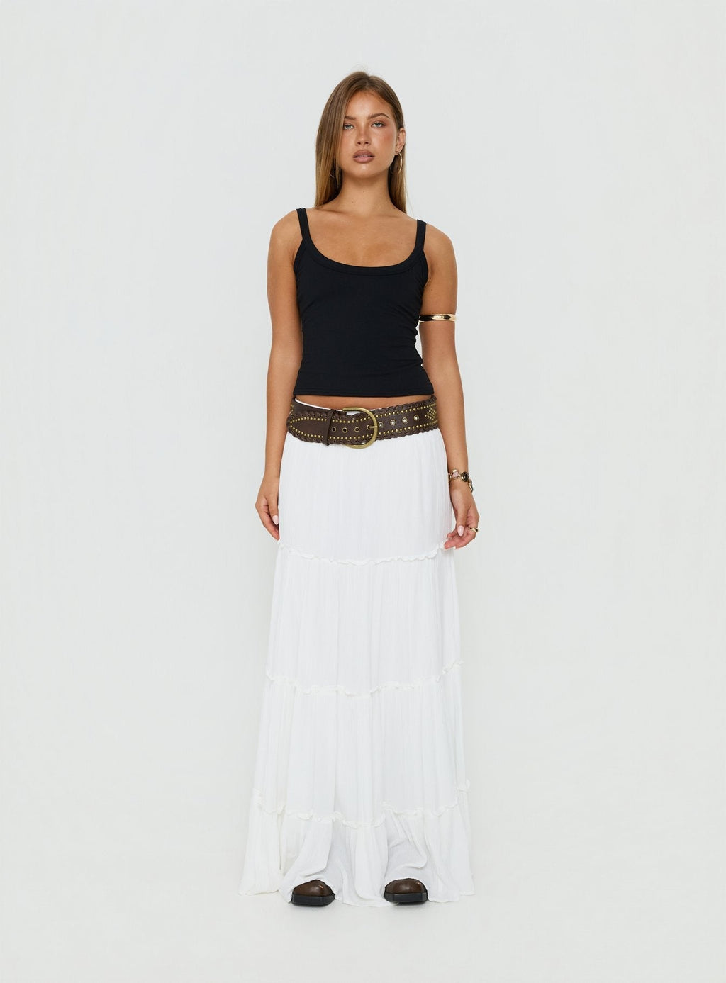 Miriah Maxi Skirt White Petite