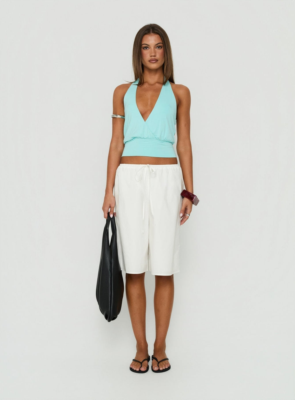 Avirea Relaxed Longline Shorts White