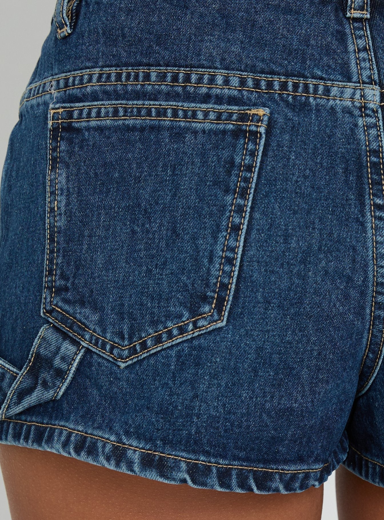 Kirkes Cargo Micro Denim Short Mid Blue Wash