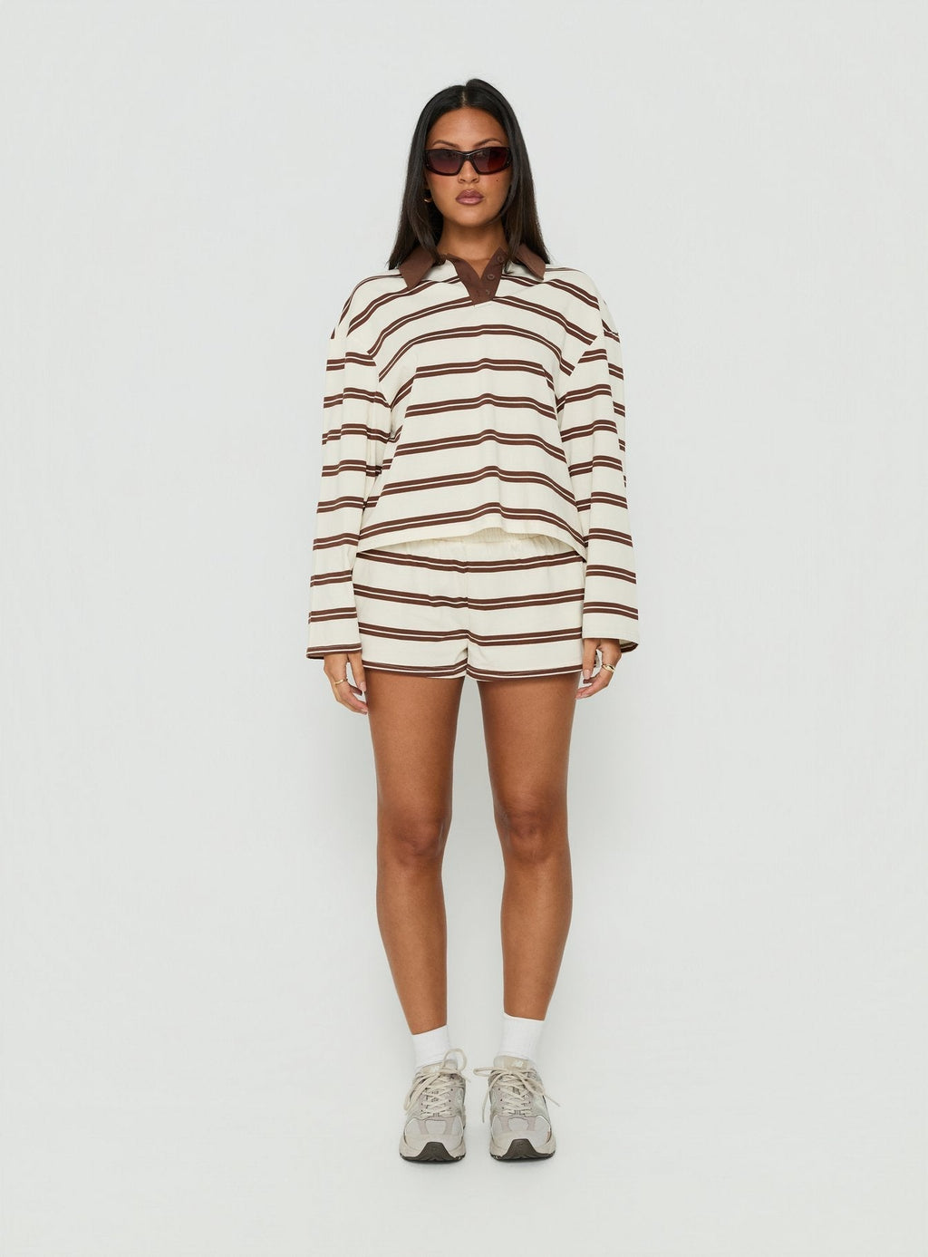 Eddi Shorts Cream / Brown Stripe