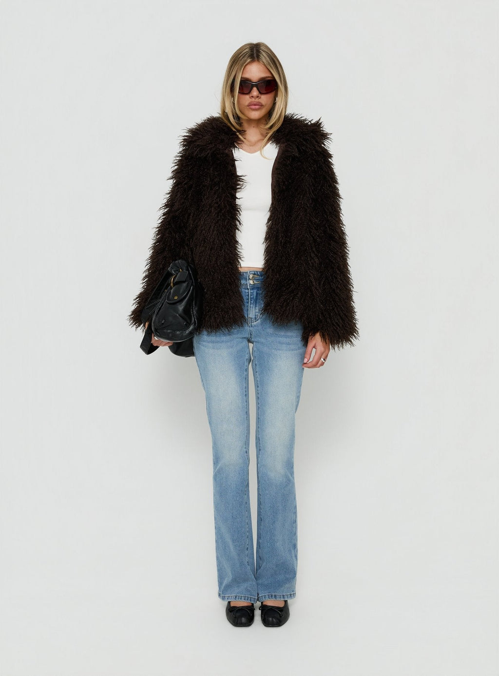Felicea Faux Fur Jacket Chocolate