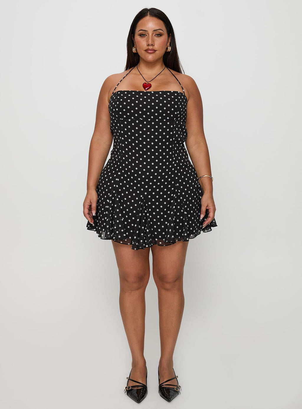 Delamere Mini Dress Black / White Polka Dot Curve