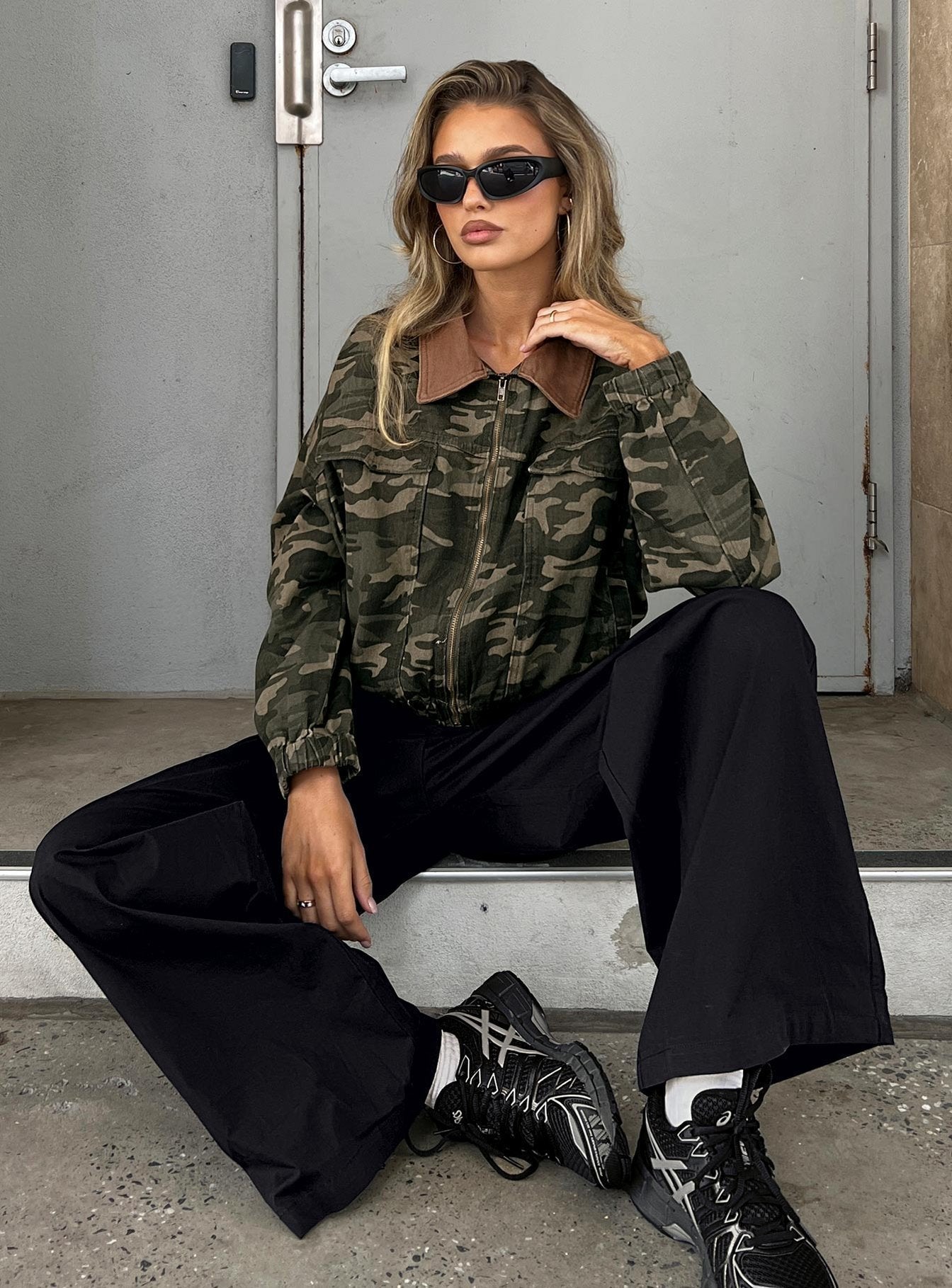 Ramix Oversized Bomber Jacket Camo
