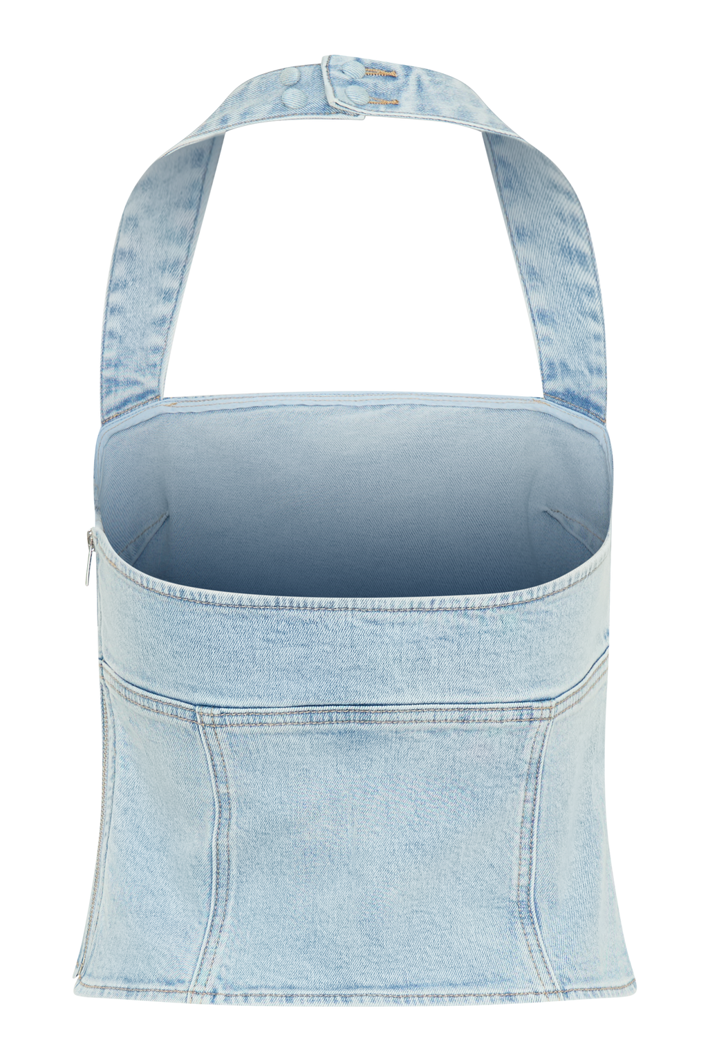 Dayna Denim Halter Top - Light Blue