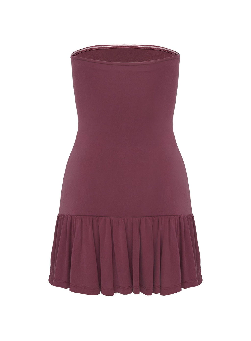 Love Lingers Strapless Mini Dress Burgundy Petite