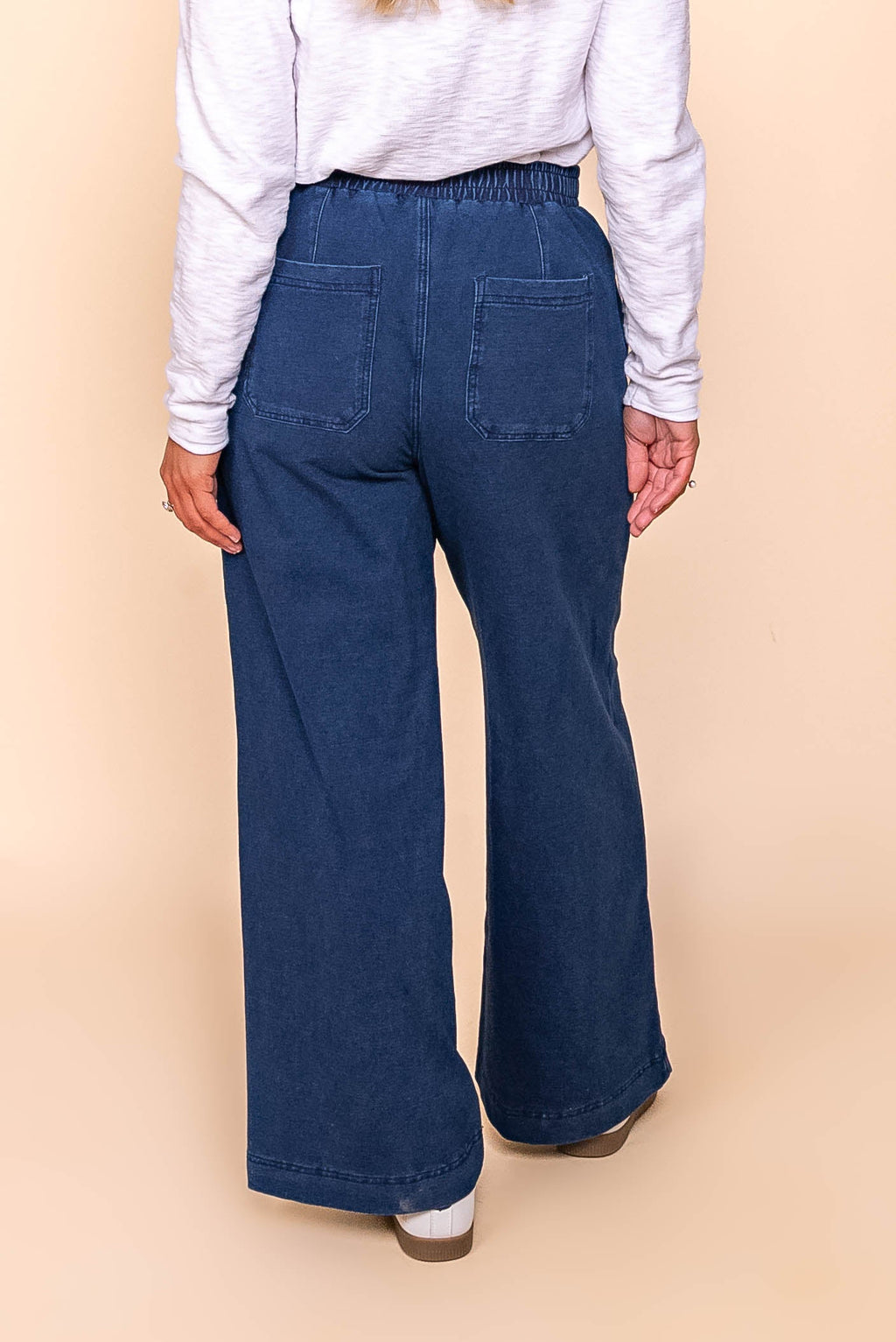 Refaeli Stretch Denim Pants in Dark Blue