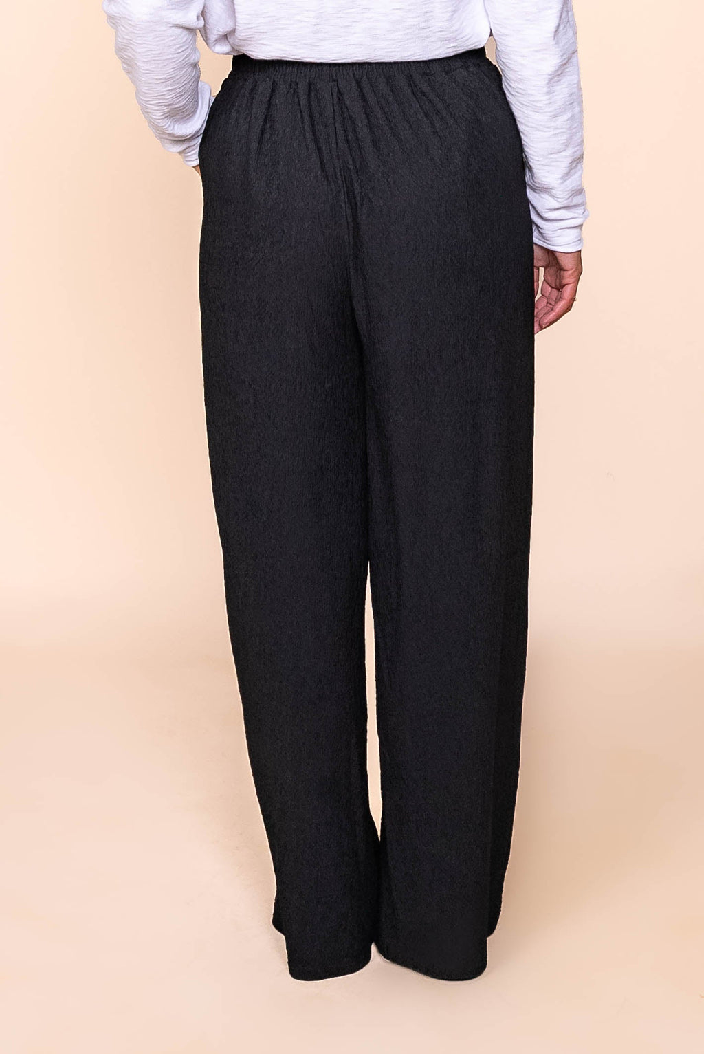 Penelope Crepe Wide Pants in Black