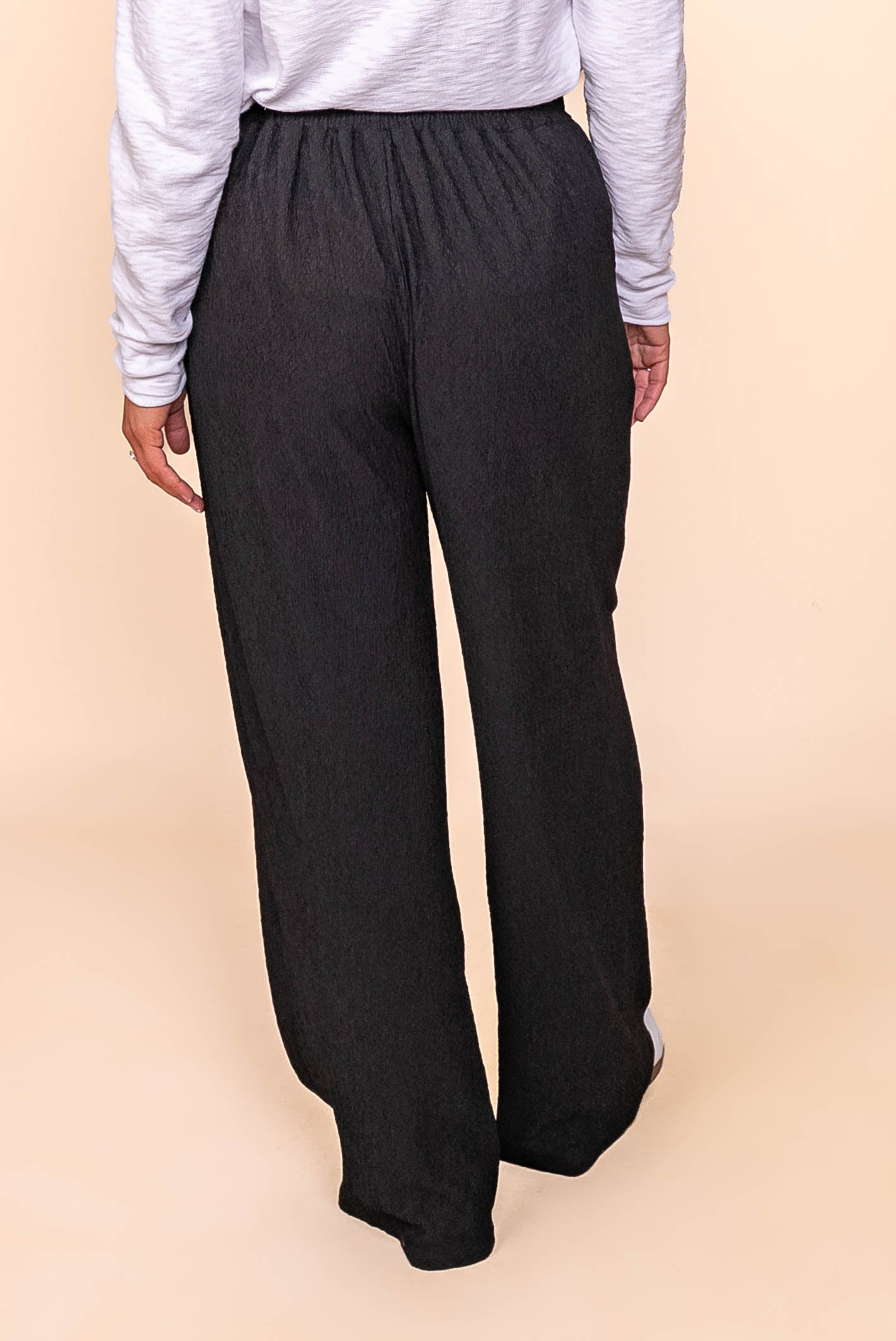Penelope Crepe Wide Pants in Black