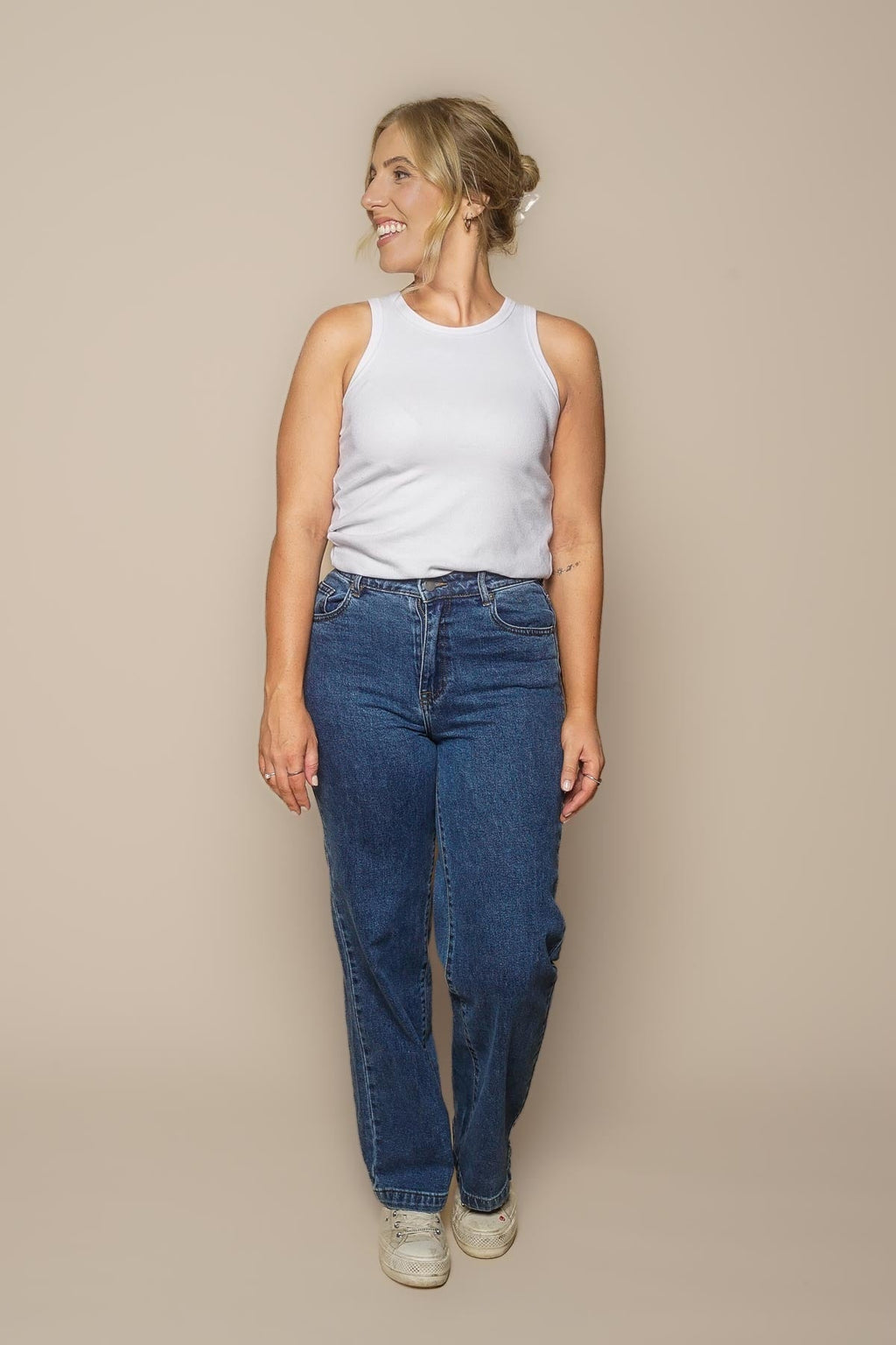 Jacqui Wide Leg Jeans in Heritage Blue - All About Eve