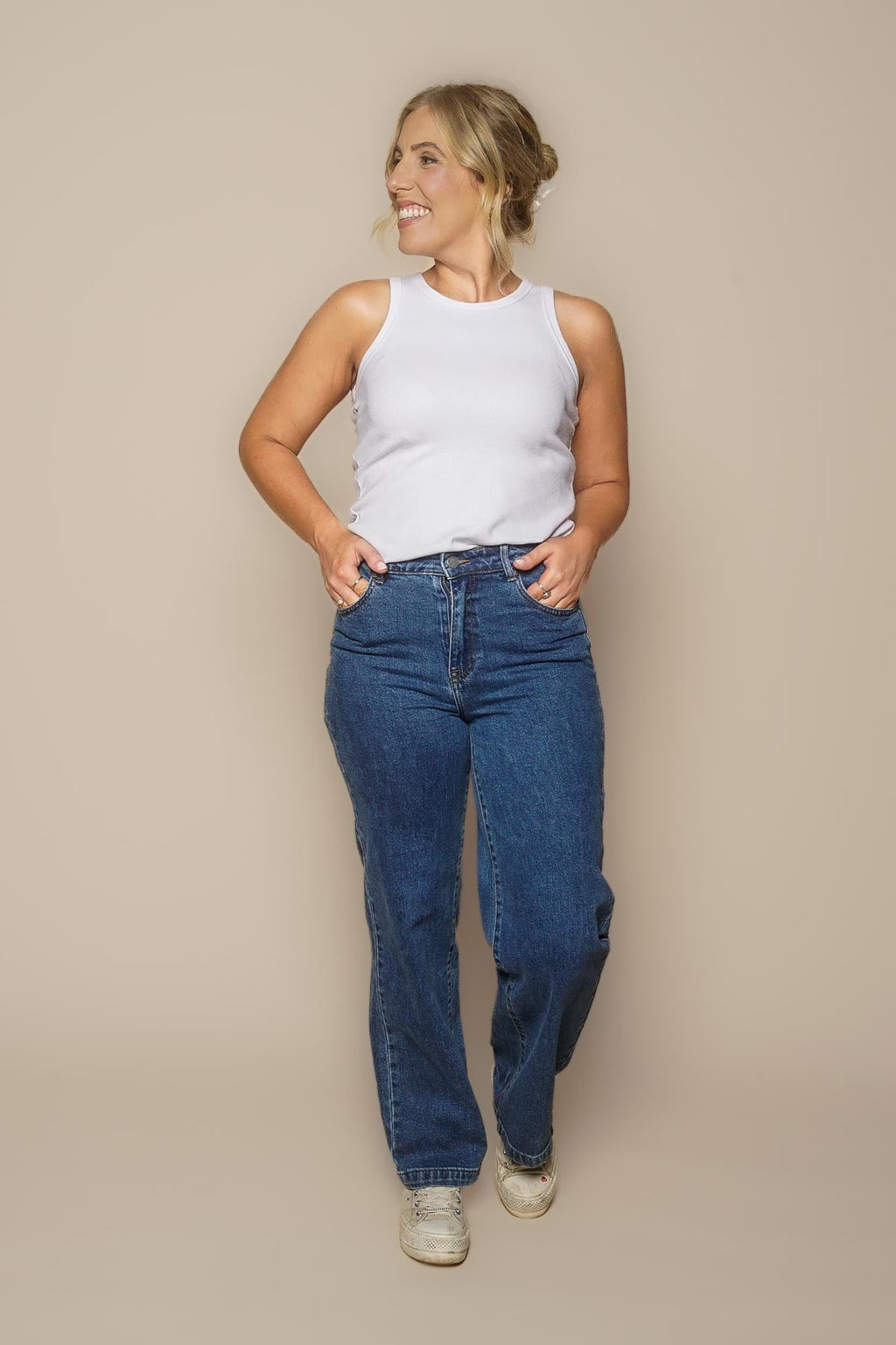 Jacqui Wide Leg Jeans in Heritage Blue - All About Eve