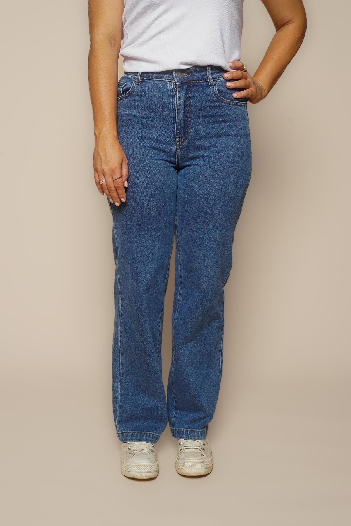 Jacqui Wide Leg Jeans in Heritage Blue - All About Eve