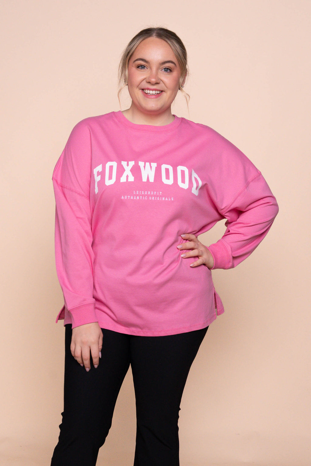Interval Long Sleeve Top in Bubblegum Pink/White - Foxwood