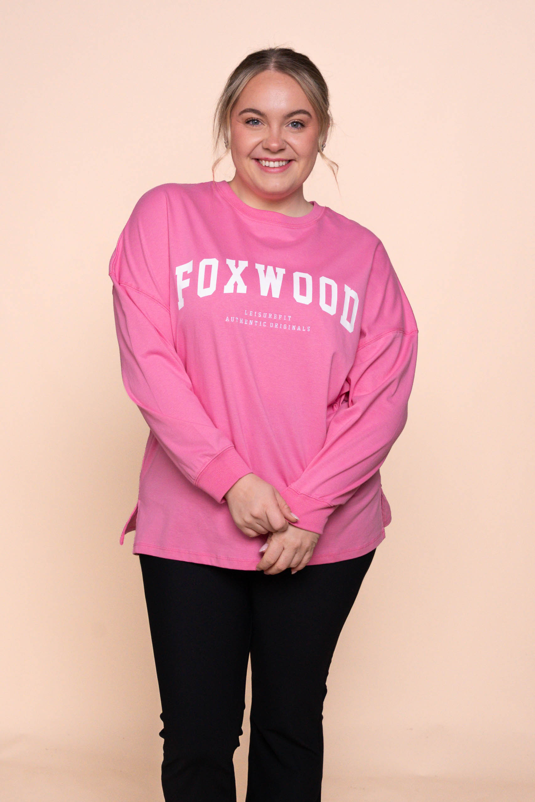 Interval Long Sleeve Top in Bubblegum Pink/White - Foxwood