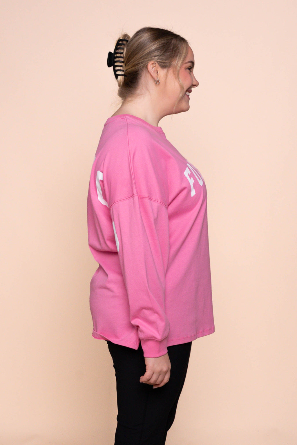 Interval Long Sleeve Top in Bubblegum Pink/White - Foxwood