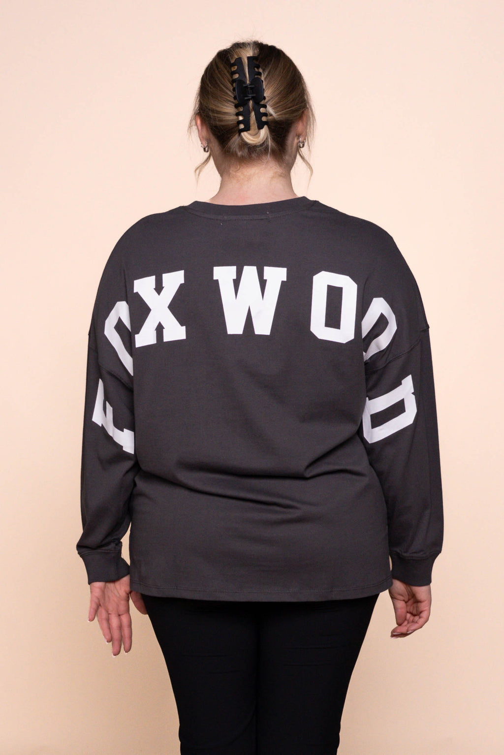 Interval Long Sleeve Top in Charcoal/White - Foxwood